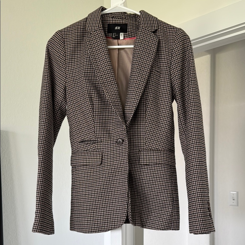 H&M Monochrome Checkered Blazer